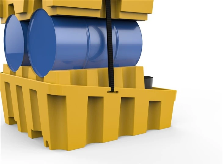Yellow 4 Drum Pallet Stacker Unit Manufacture