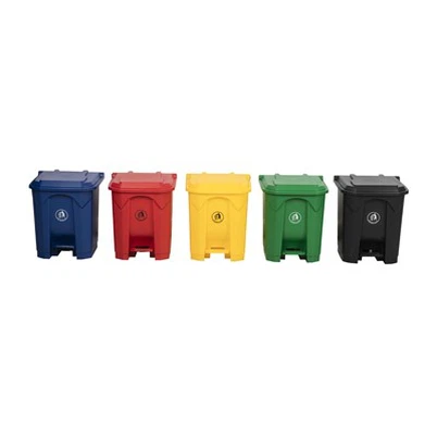 Kapak ve pedallı plastik çok boyutlu atık kutusu